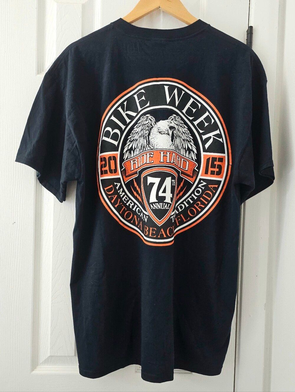 Men’s Black Bike Week Daytona Beach 2015 T-Shirt XL Vintage Moto